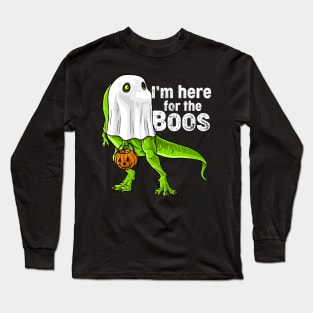 Halloween T Rex Dinosaur Ghost Costume Boo Long Sleeve T-Shirt